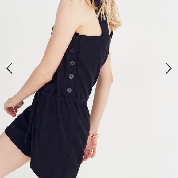 Madewell Side-Button Drawstring Romper - Picture 2 of 8